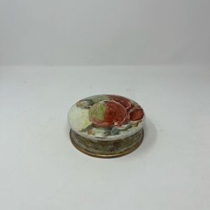 Limoges France Cobalt Round  Porcelain Jewelry Trinket Box GH09.